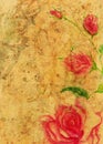 Watercolor roses with music notes Royalty Free Stock Photo