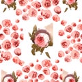 Watercolor roses pattern Royalty Free Stock Photo