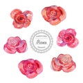 Watercolor roses in vintage style for design. Royalty Free Stock Photo