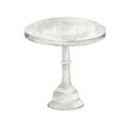 Watercolor round cake stand illustration for diy bakery projects Royalty Free Stock Photo