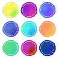 Watercolor Round Color Circles Sticker Set Royalty Free Stock Photo