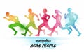 Watercolor running people