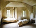 Watercolor of Rustic bedroom countryside cozy Royalty Free Stock Photo