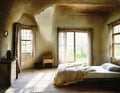 Watercolor of Rustic bedroom countryside cozy Royalty Free Stock Photo
