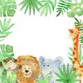 Watercolor safari card.