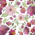 Watercolor sakura pattern. Seamless natural texture with blossom cherry tree branches. Hand drawn japanese flowers on white Royalty Free Stock Photo