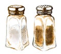 Watercolor salt and pepper shakers Royalty Free Stock Photo