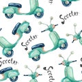 Watercolor scooter illustration Royalty Free Stock Photo