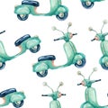 Watercolor scooter Royalty Free Stock Photo