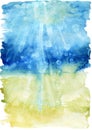 Watercolor sea bottom illustration