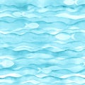 Watercolor sea ocean wave fish teal turquoise colored background Royalty Free Stock Photo