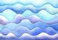 Watercolor sea waves
