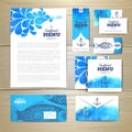 Watercolor Seafood menu design. Corporate identity.