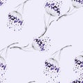 Watercolor seamless abstract background, pattern. Vintage seamless watercolor pattern of plants. Herbs, flowers, dried flowers, gr