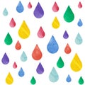 Watercolor seamless abstract pattern with multicolored rainbow solid drops Royalty Free Stock Photo