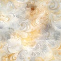 Watercolor seamless background, brocade swirls, muted colors, greys and golds