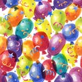 Watercolor seamless birthday pattern with balloons and confetti Royalty Free Stock Photo