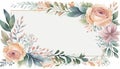 Watercolor seamless border for valentine, christmas, wedding Royalty Free Stock Photo