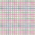 Watercolor seamless checkered pattern with rainbow stripes of pink, purple, brown, blue and green colors painted by hand Royalty Free Stock Photo