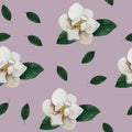 Watercolor seamless floral hand drawn pattern