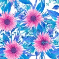 Watercolor seamless floral pattern