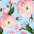 Watercolor seamless floral pattern. Flower delicate pattern of flowers Eustoma, Lysianthus.