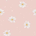 Watercolor seamless floral pattern. Illustration Flowers Daisies drawn by hand. Spring botanical print. Floral texture