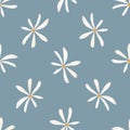 Watercolor seamless floral pattern. Illustration Flowers Daisies drawn by hand. Spring botanical print.