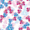 Watercolor seamless flower pattern with color backgound Royalty Free Stock Photo