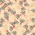 Watercolor seamless flower pattern with color backgound Royalty Free Stock Photo