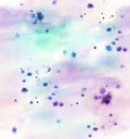 Watercolor seamless hand drawn background. Purple and blue