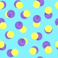 Watercolor Seamless Hand Drawn Pattern Of 90s 80s Memphis Abstract Style. Bright Blue Yellow Pink Purple Geometric