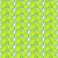 Watercolor seamless lime slices pattern