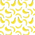 Watercolor seamless pattern banana. Tropical fruit design. Summer fresh illustration Isolated on white background. Hand Royalty Free Stock Photo