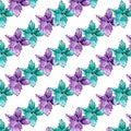 Watercolor seamless pattern of basil