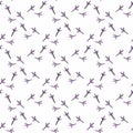 Watercolor seamless pattern with bird footprint on