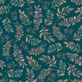 Watercolor seamless pattern with branches