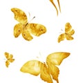 Watercolor seamless pattern butterflies