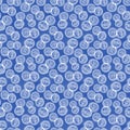 Watercolor seamless pattern with a circles in classic blue color palette. Abstract raster texture. Science background Royalty Free Stock Photo