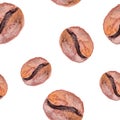 Watercolor seamless pattern with coffe