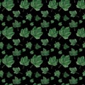 Watercolor seamless pattern. Currant leaves