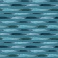 Watercolor seamless pattern with dark blue stripes. Hand painted sea or ocean abstract horizontal texture isolated on Royalty Free Stock Photo