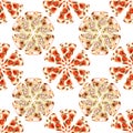 Watercolor seamless pattern with different types of fresh pizza Royalty Free Stock Photo