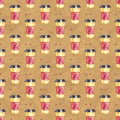 Watercolor seamless pattern with disposables cups of coffee and hearts. Hand painted illustration Royalty Free Stock Photo