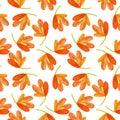 Watercolor seamless pattern of exotic flowers