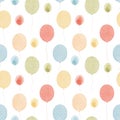 Watercolor seamless pattern with festive colorful ballons Royalty Free Stock Photo