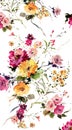 Watercolor seamless pattern flowers