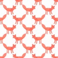 Watercolor seamless pattern with foxes on the