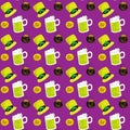 watercolor seamless pattern green funny patrick day