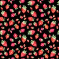 Watercolor seamless pattern with hand drawn fresh juicy fruits